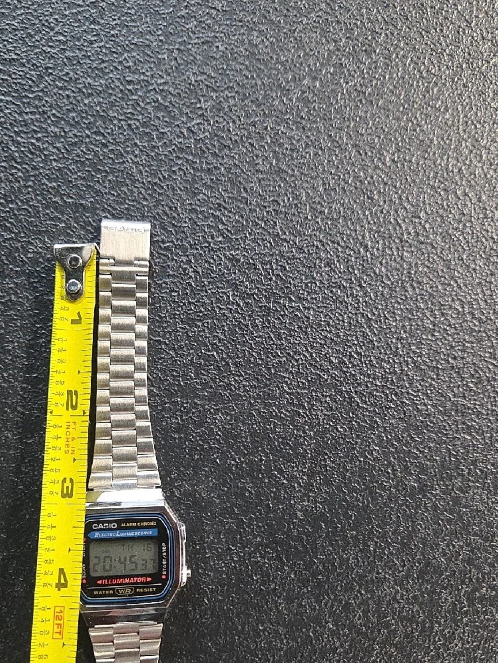 Casio Silver Digital Illuminator Watch with Black Dial Accents